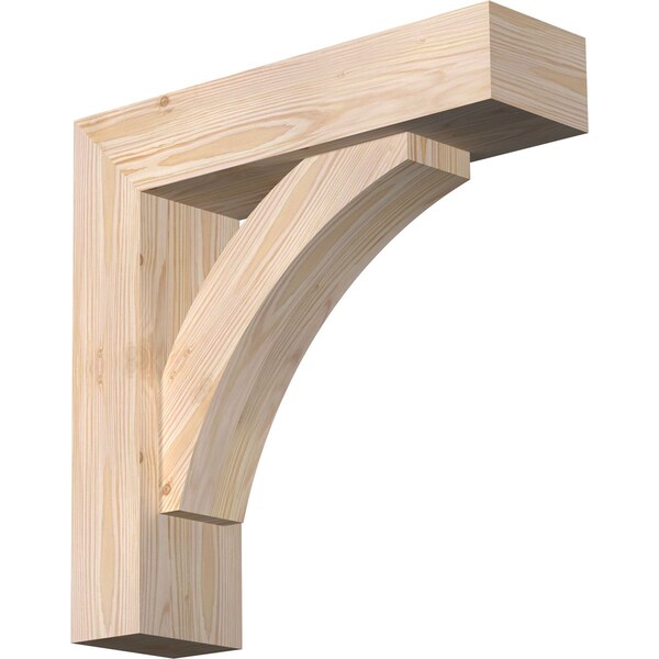 Ekena Millwork Thorton Block Smooth Bracket w/ Offset Brace, Douglas Fir, 5 1/2"W x 20"D x 20"H BKT0604X20X20THR05SDF - main